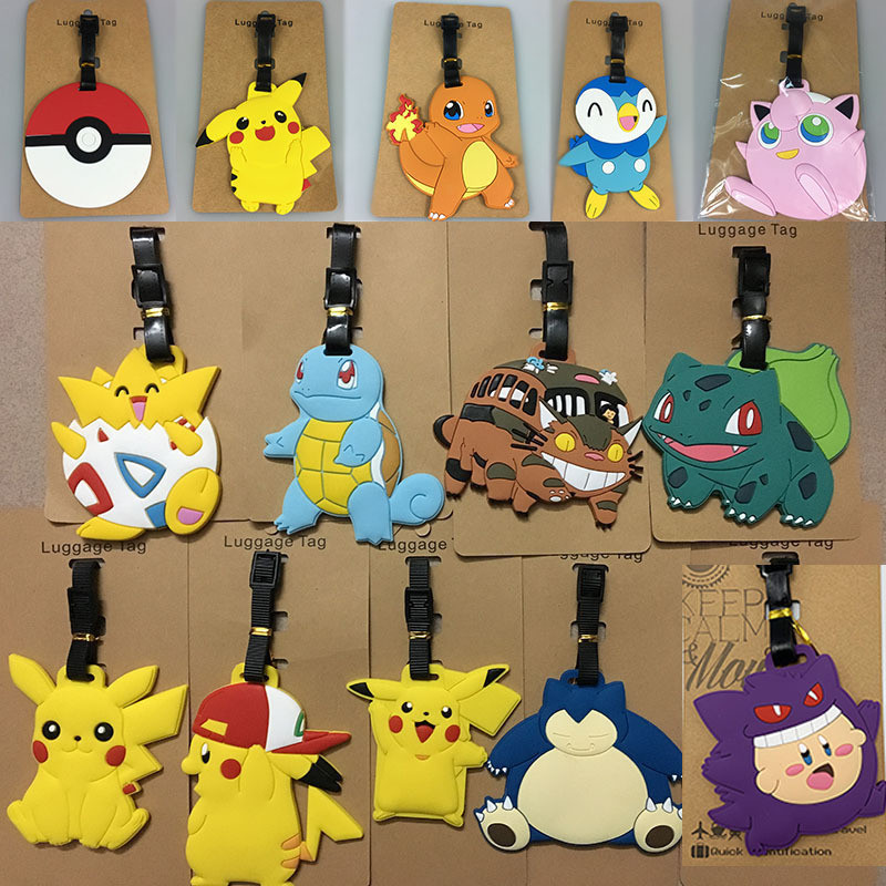 Pokemon Pikachu Luggage Tag Suitcase ID Address Holder Baggage Label ...