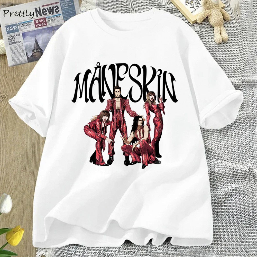 Maneskin tshirt women streetwear Y2K Japanese t-shirts girl harajuku ...