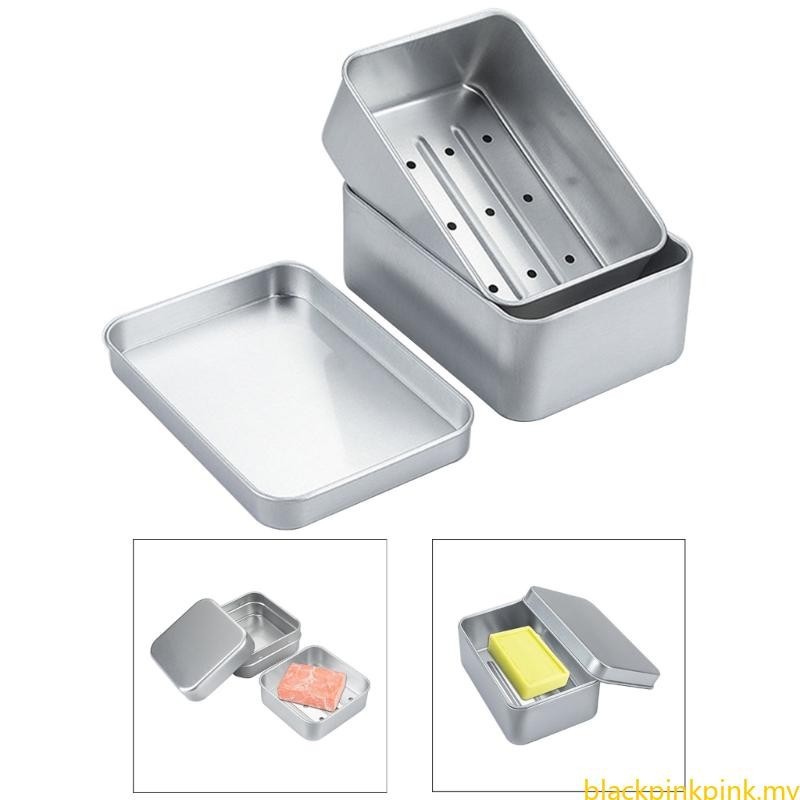 BLACK Quality Soap Box Aluminum Soap Case Travel Soap Container Protect ...