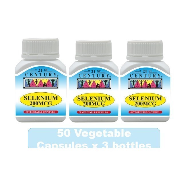 21st Century Selenium 200mcg 50 Vegetable Capsules x 3 Bottles EXP:12/ ...