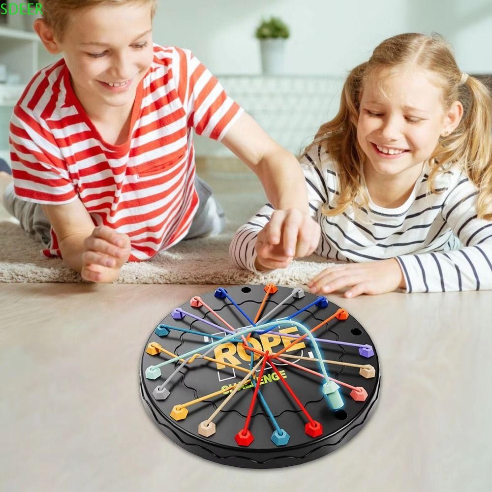 SDEER Montessori Rope Knots Toy, Challenge Color Brain Strategy Kid ...