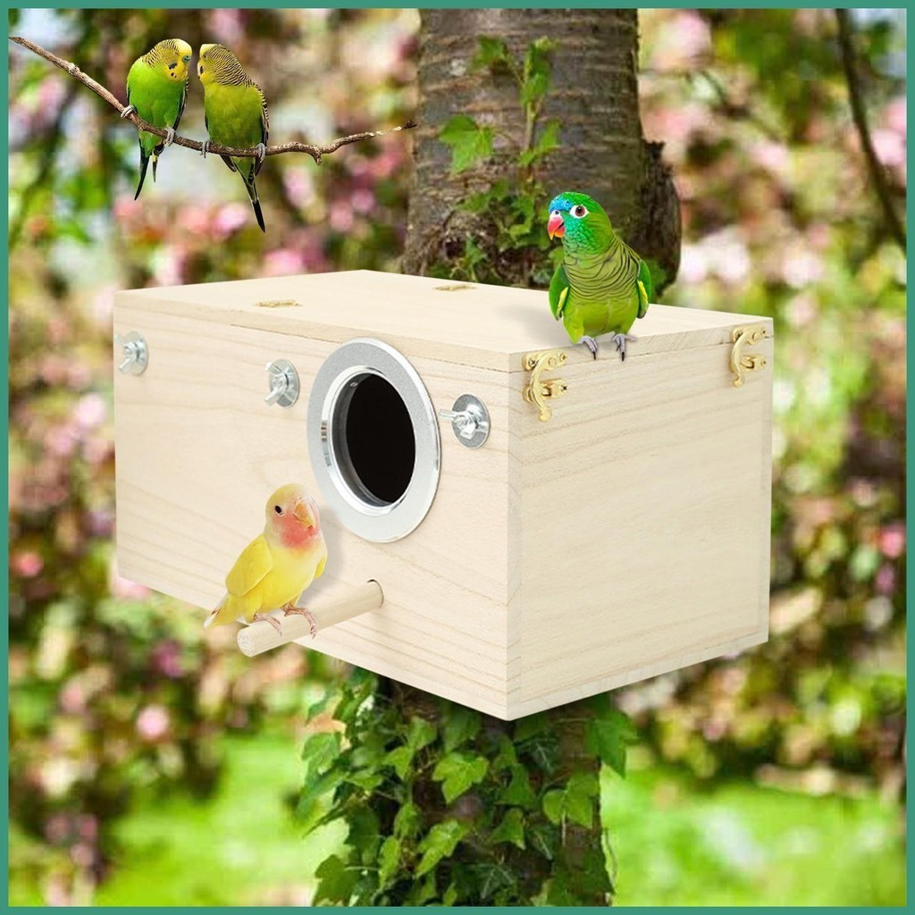 Parakeet Nesting Box Parakeet Nest Breeding Wood Box Nesting Boxes for ...