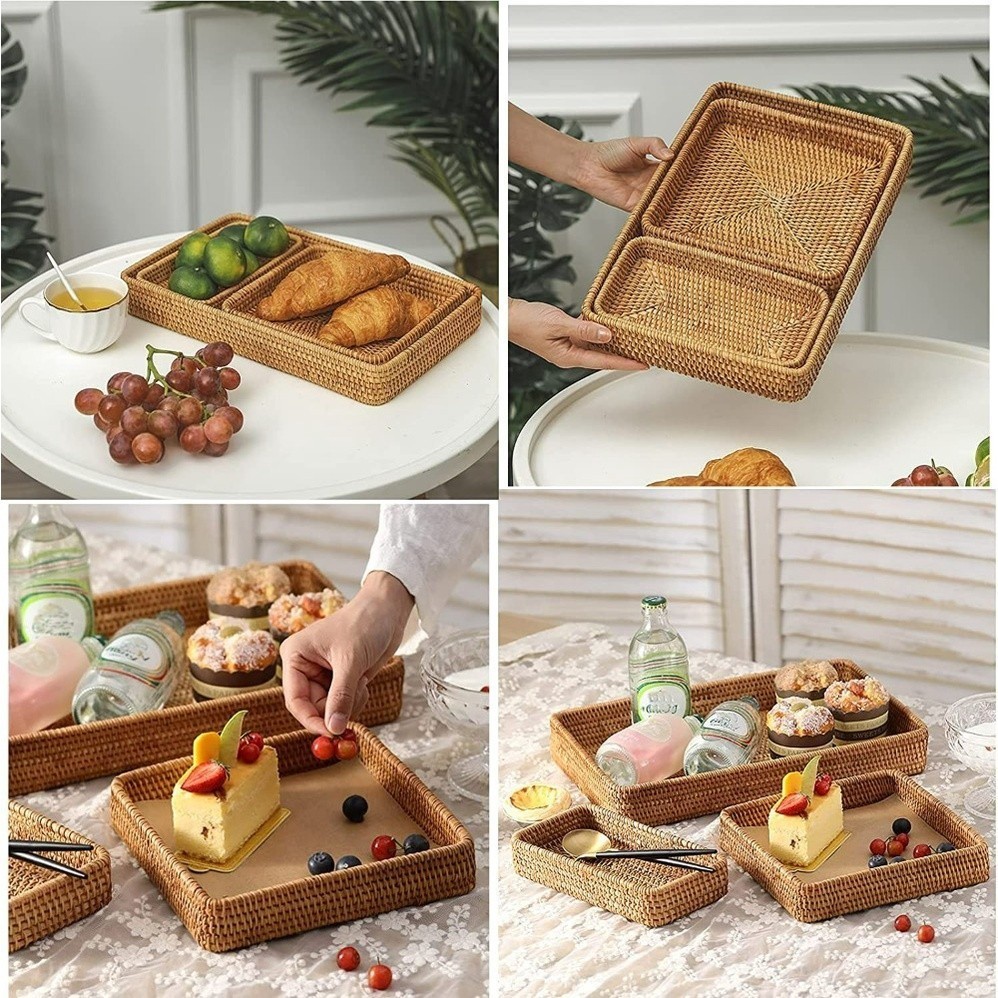 Hand-Woven Rattan Basket/Rattan Storage/Rattan Tray/Wicker Basket ...