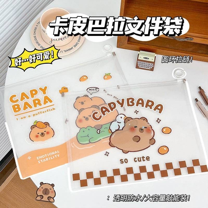 Cute Capybara A4 Transparent Document Bag Office File Holder Cartoon ...