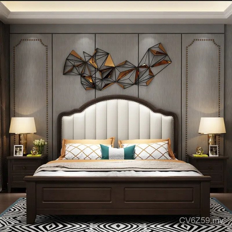 Light Luxury American Style Solid Wood Bed Simple Modern Master Bed ...