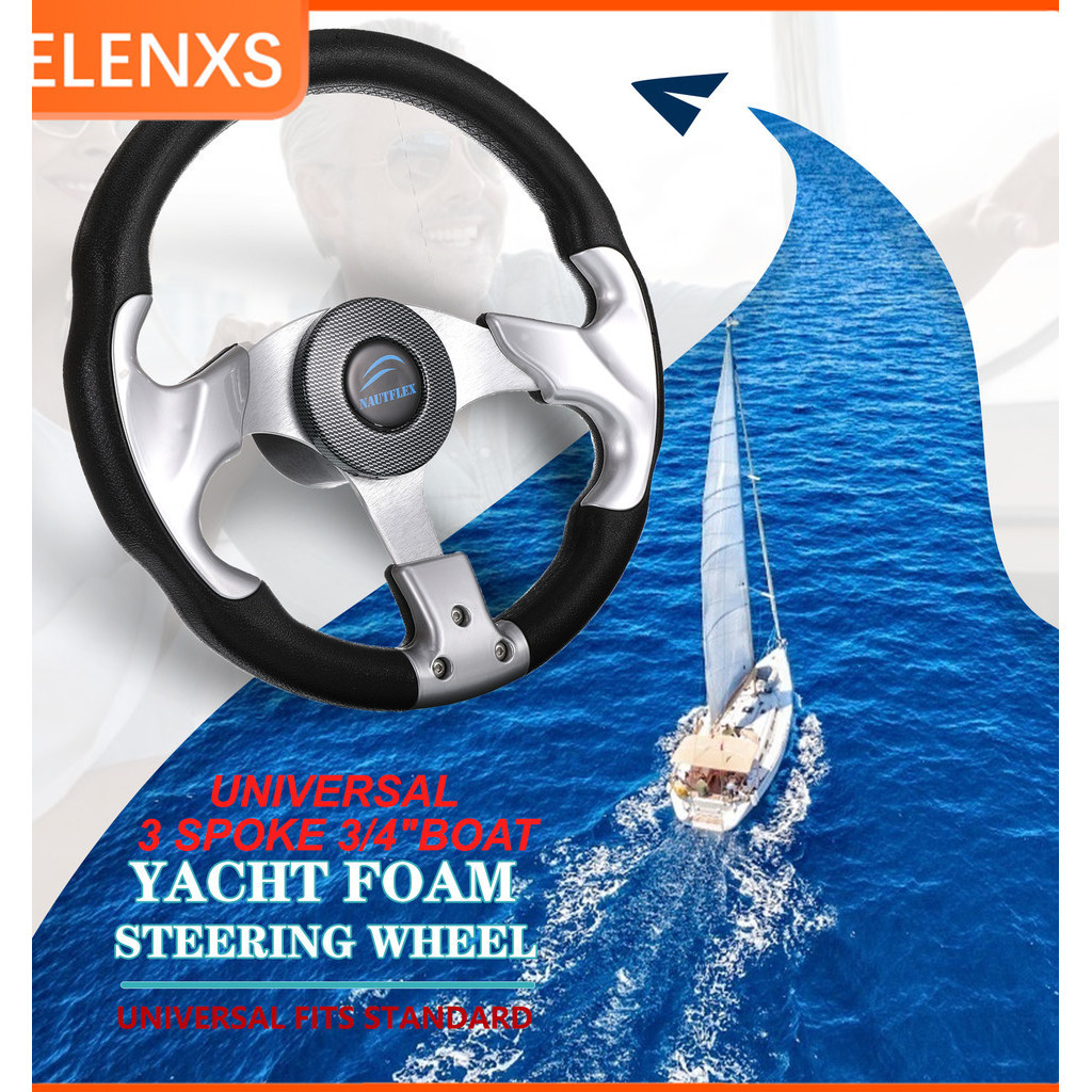 Amarine-made 13-1/2" Stainless Steel 3-Spoke Boat Steering Wheel - 3/4" Taper