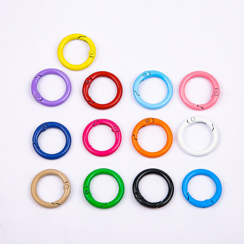 25mm Color paint spring Round opening spring key ring DIY bag hanging ...