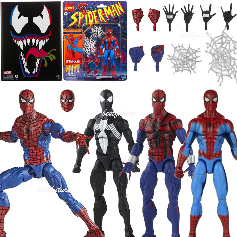 Marvel Legends Spider Man Retro Symbiote Spiderman Ben Reilly Venom ...