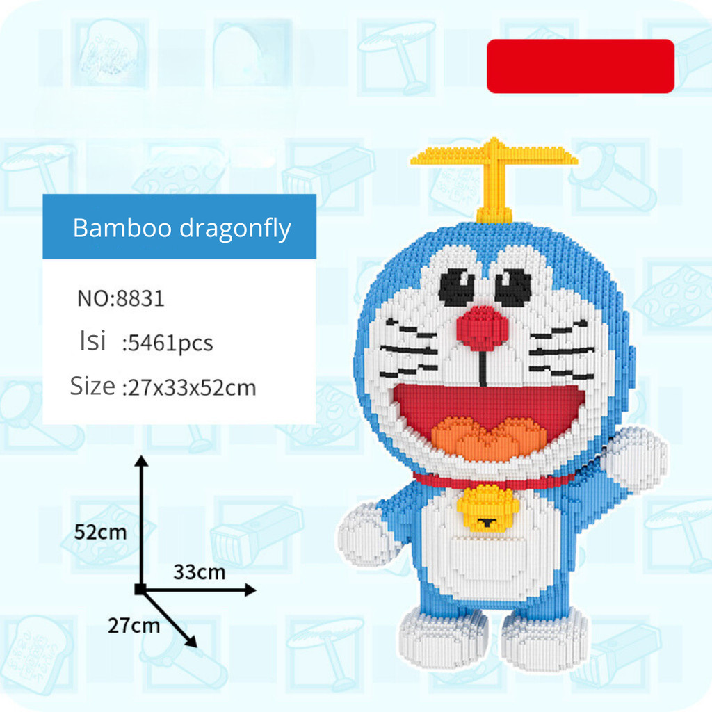Nano Blocks DORAEMON Bamboo Dragonfly BIG SERIES 3D Model, DIY Stacking ...