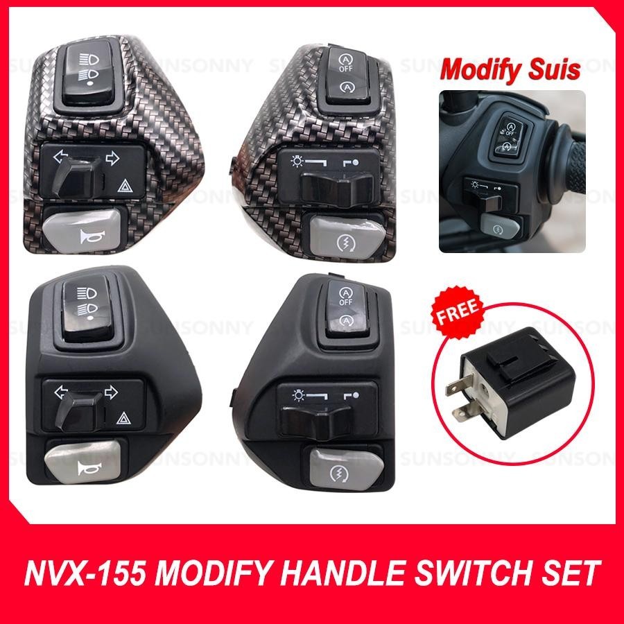 YAMAHA NVX155 NVX 155 Handle Swtich Double Signal On Off Lampu Carbon ...