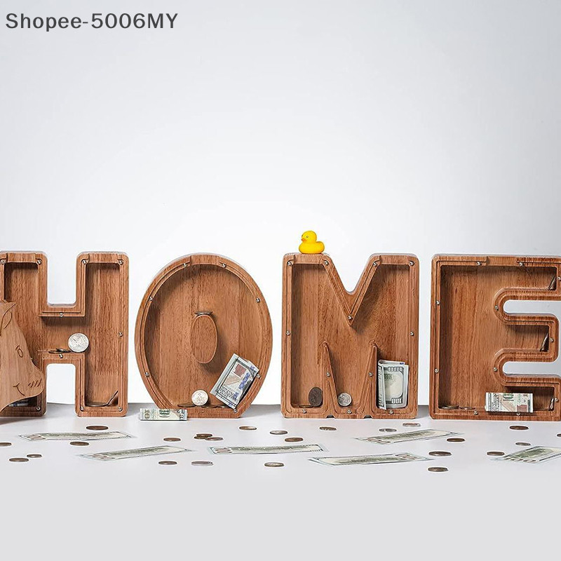 [Save money] English Letter Money Storage Can Transparent Glass ...
