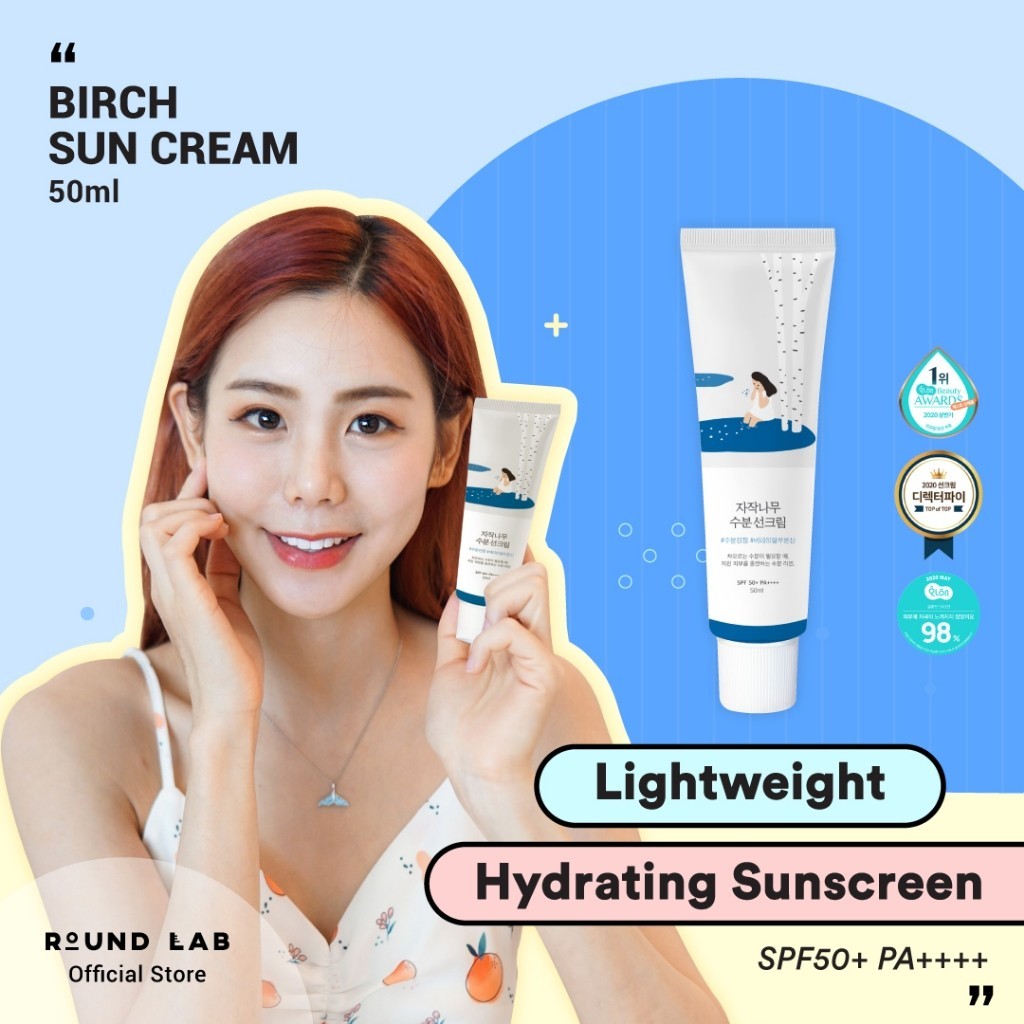 ROUND LAB Birch Juice Moisturizing Sun Screen Cream Sunblock ...