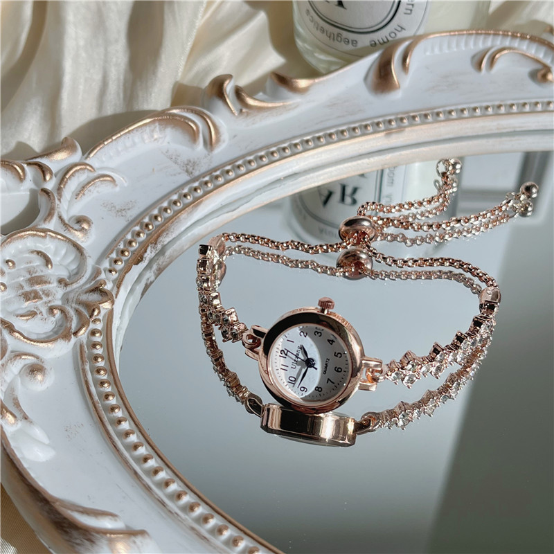 Diamond-encrusted ladies' minimalist quartz watch main image 0