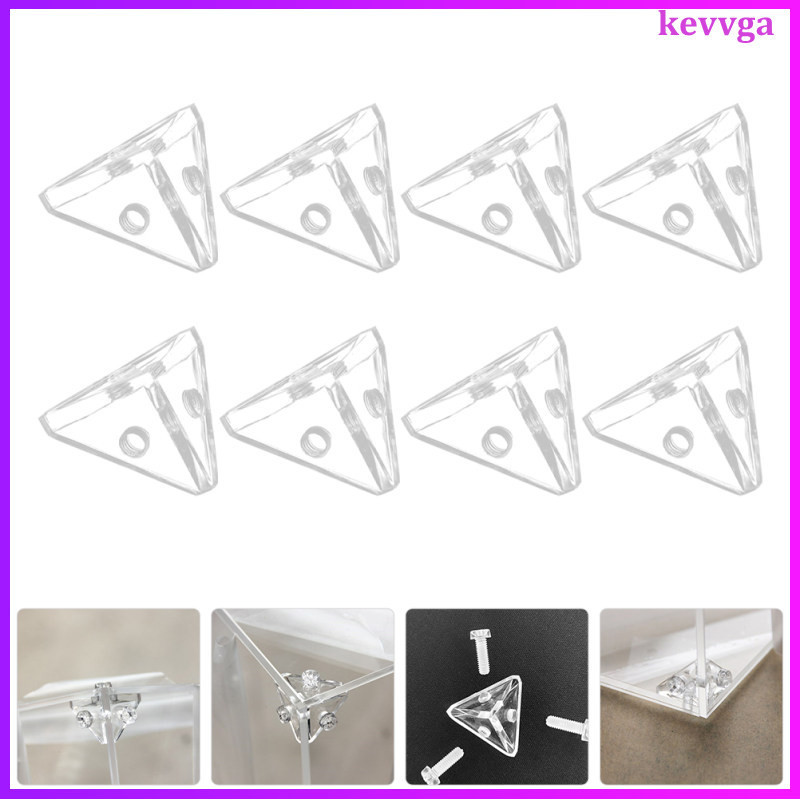 8Pcs Acrylic Display Case Connectors Triangle Connectors Acrylic