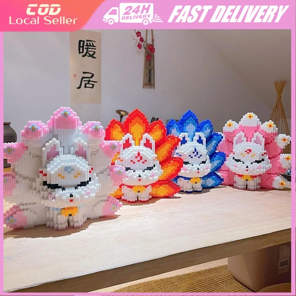 Nine Tailed Fox building blocks for kids 26/46cm building block big ...