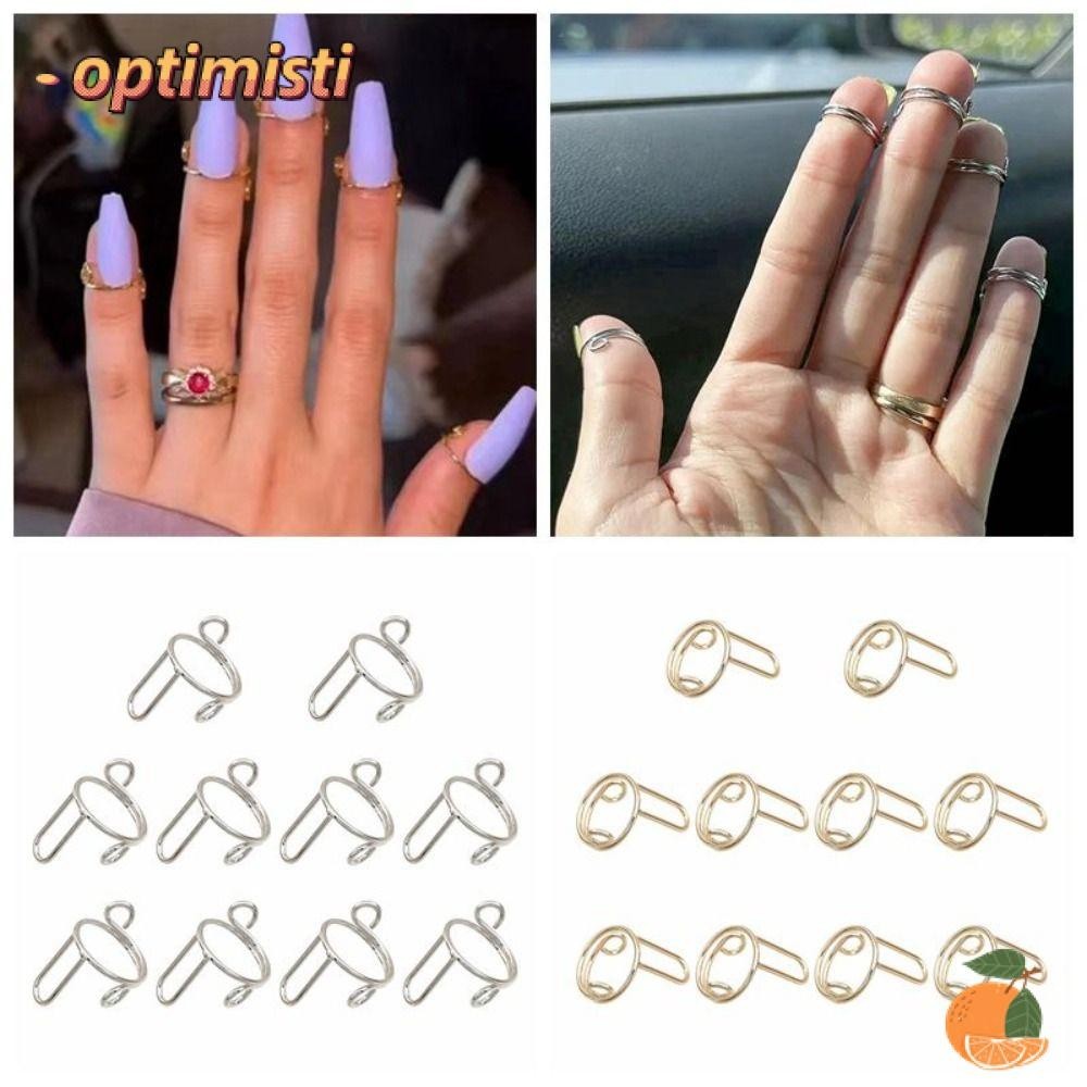 OPTIMISTI Nail Rings, for False Nail for French Fake Nails Fingertip ...