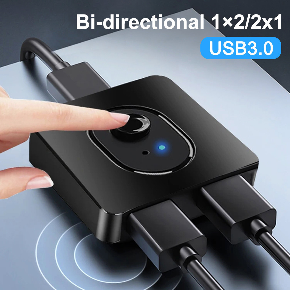 Interruttore KVM USB 3.0 Per 2 Computer - Condivisione Periferiche Con Pulsante, Plug And Play, Fino A 5 Gbps