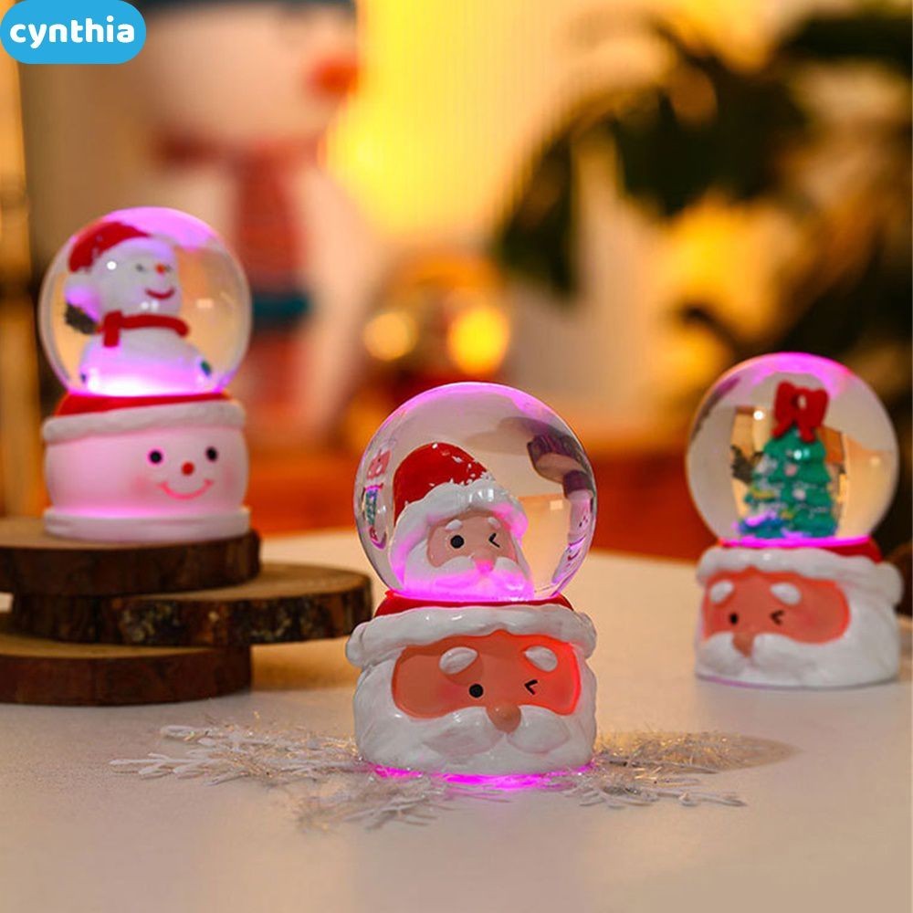 Christmas Luminous Crystal Ball Snowman Green Tree Glass Ball Santa ...