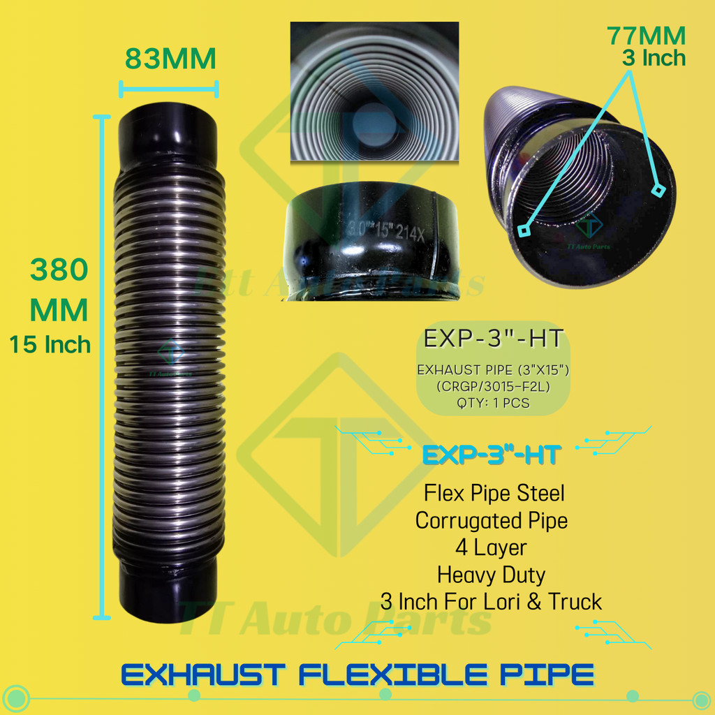 Exhaust Flexible Pipe/Steel/ Corrugated Pipe/ 4 Layer/ Heavy Duty/ 3 ...