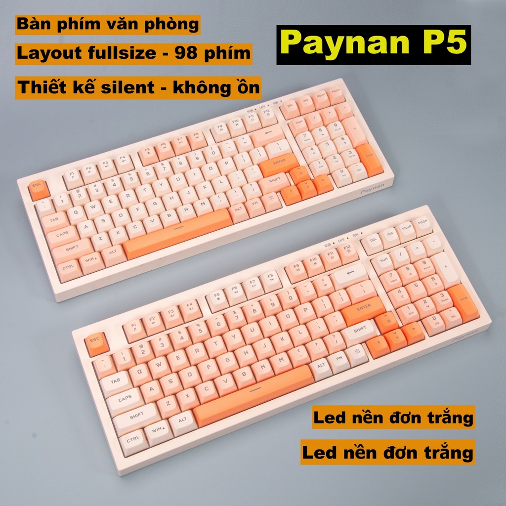 P5 Paynan Peachy office keyboard noise canceling with removable cable ...
