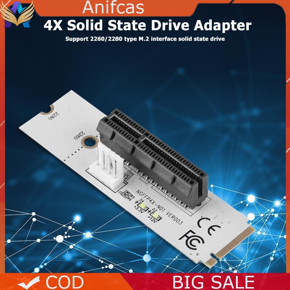 M.2 to PCI-E 4X Riser Card M2 Key to X4 Adapter Converter with LED ...