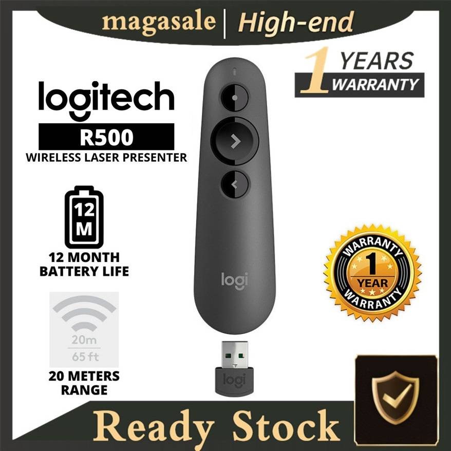 Logitech R500 Wireless Laser Presenter Red laser | Shopee Malaysia