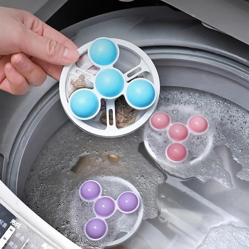 Washing Machine Hair Filter Cleaning Mesh Bag / Floating Pet Hair Lint ...