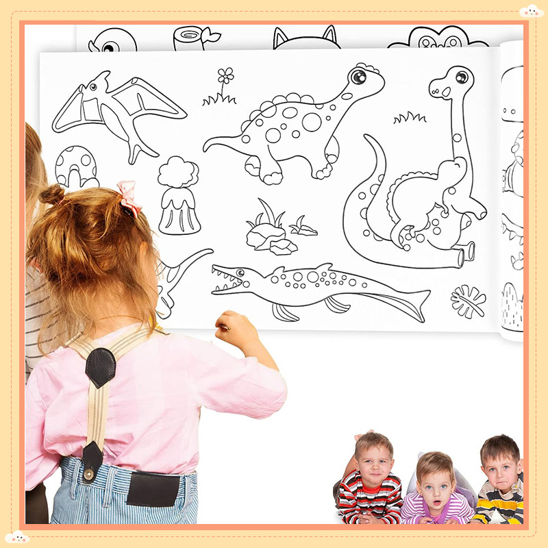 3M Children Graffiti Scroll Kid Drawing Paper DIY Free Sticky Coloring ...