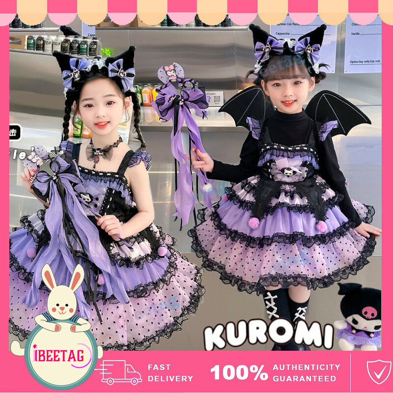 Sanrio Kuromi Lolita Princess Dress Girl Halloween Party Cosplay Dress ...
