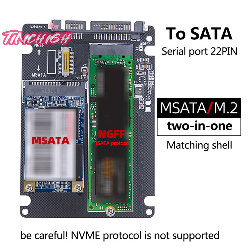 [TinchighM] NGFF To SATA 3 HDD Enclosure MSATA SSD Adapter M.2 SATA ...