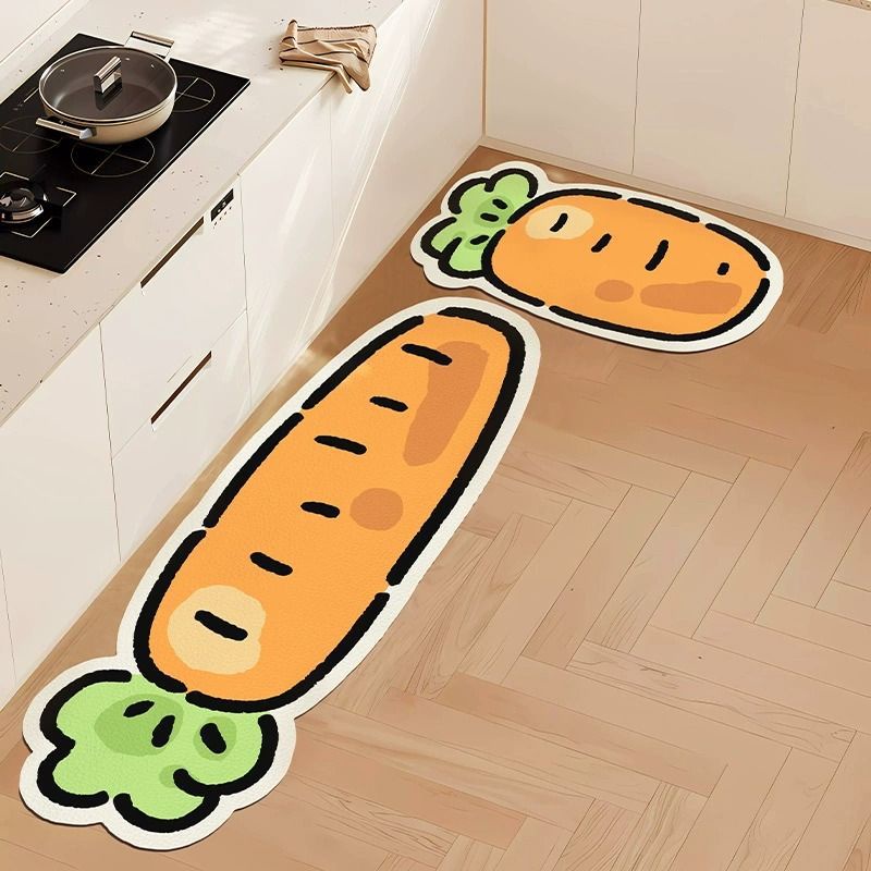 Cartoon Kitchen Floor Mat Absorbs Water Oil Anti Slip Floor Mat ...