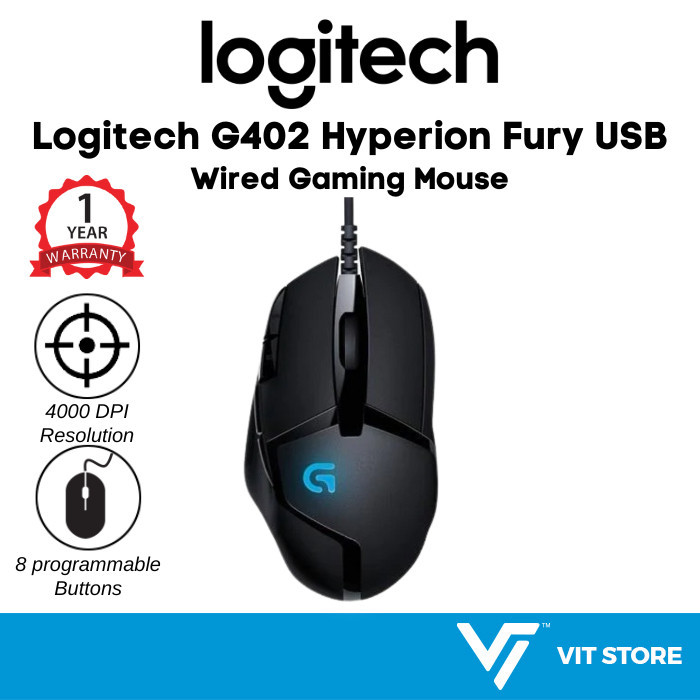 Logitech G402 Hyperion Fury Wired Optical Gaming Mouse USB 2.0, 4000Dpi ...