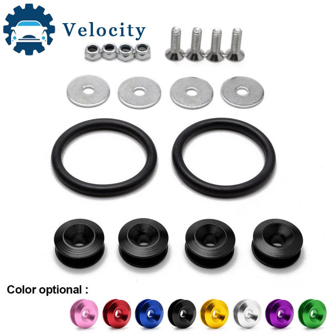 Velocity Car Bumper Quick Release Fasteners Kit Aluminum Front Rear