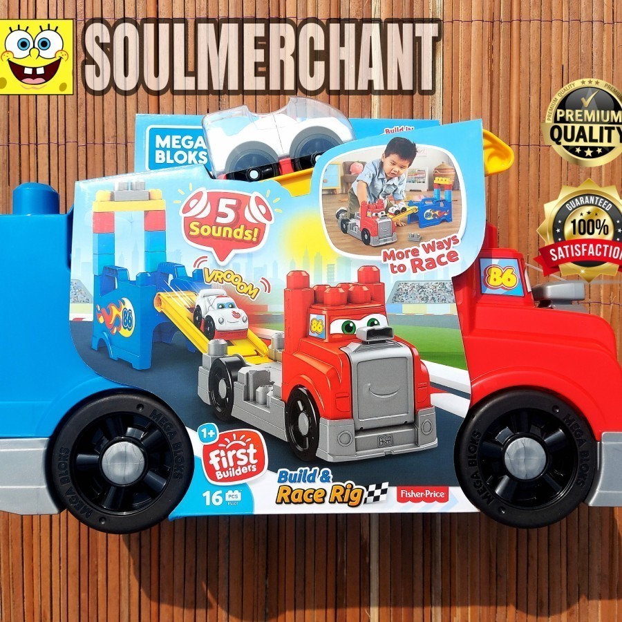 Mega Bloks Build & Race Rig with Sound First Builder Transport Truck ...