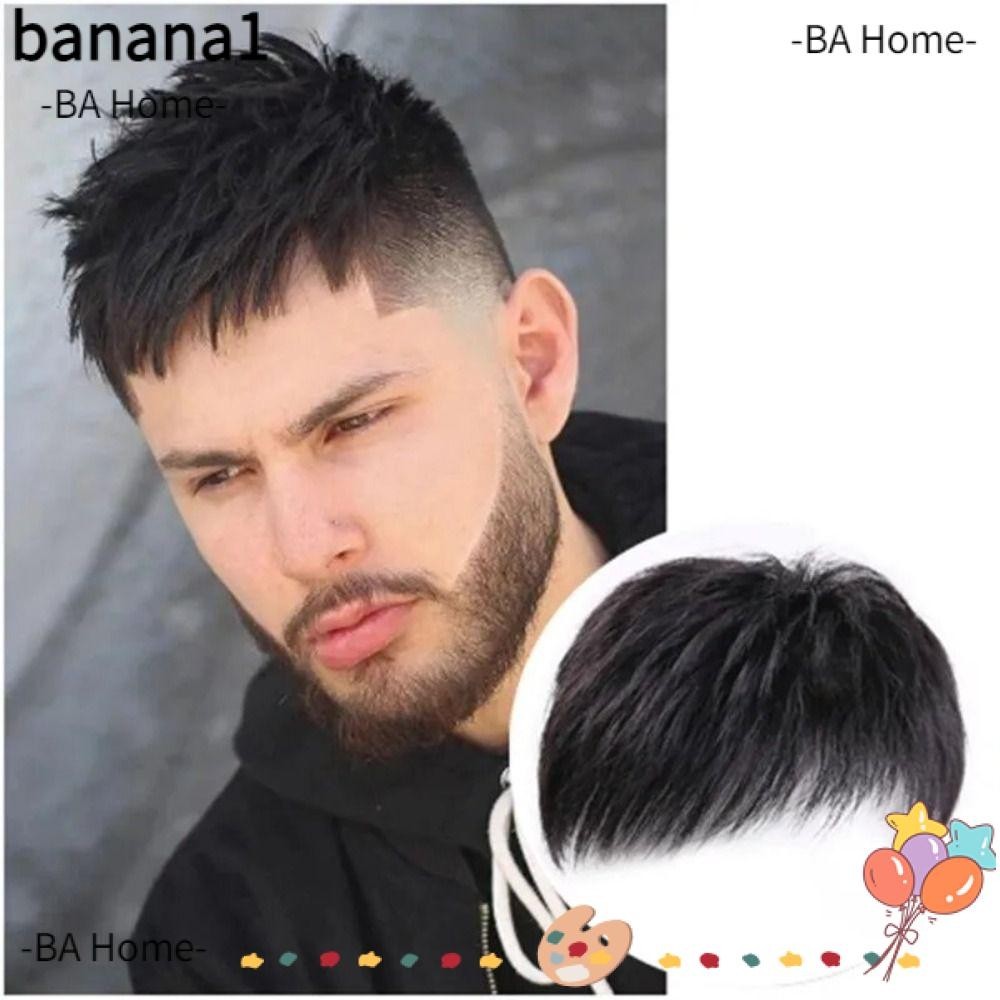 BA Men's Wig Patch, Natural with Around Hair Thick Human Hair Toupee