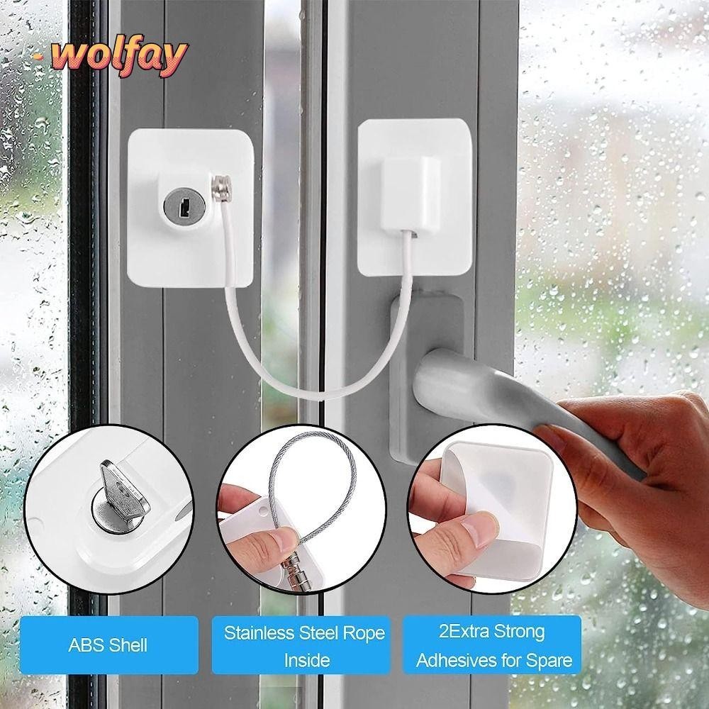 WOLFAY Window Safety Lock No Drilling Cabinet Lock Self Adhesive Window ...