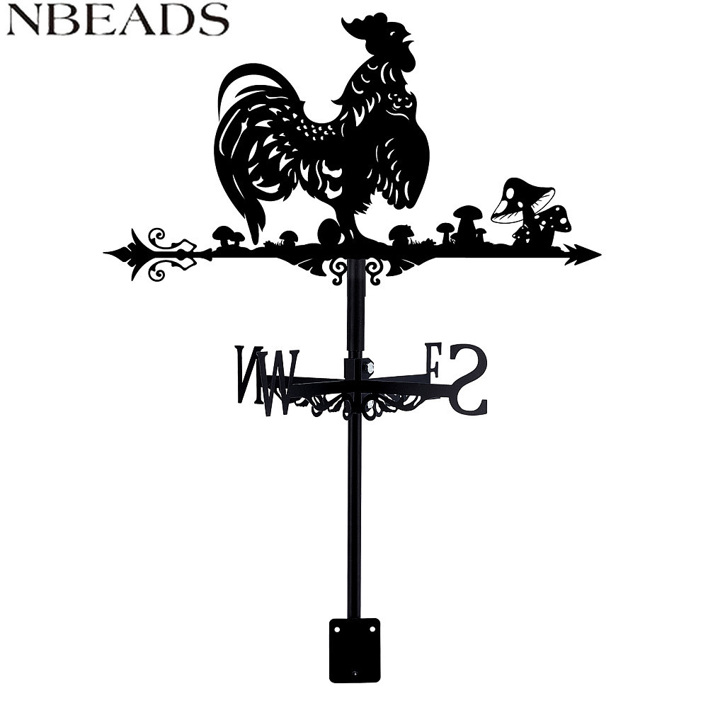 1Set Rooster Iron Wind Direction Indicator Weathervane for Outdoor