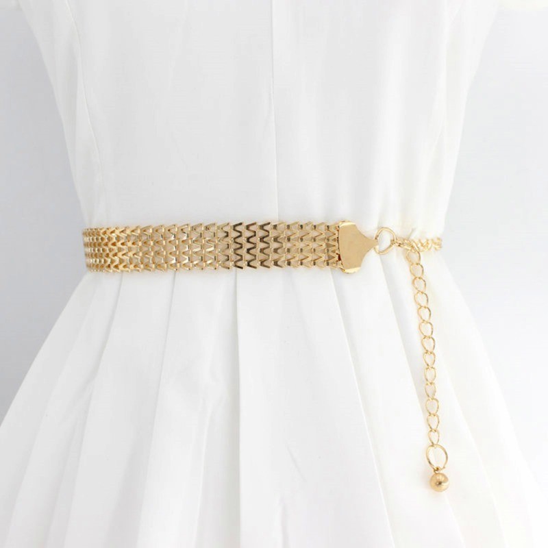 Belts Women Chain Waistband Metal Buckle Gold Wave Korean Ladies Dress  Skirts 2024 INS Plus Size Belt Body Chain Fashion | Shopee Malaysia