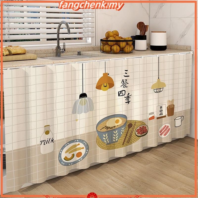 Kitchen Cabinet Curtain Ins Dapur Langsir Cute Cartoon Short Door ...