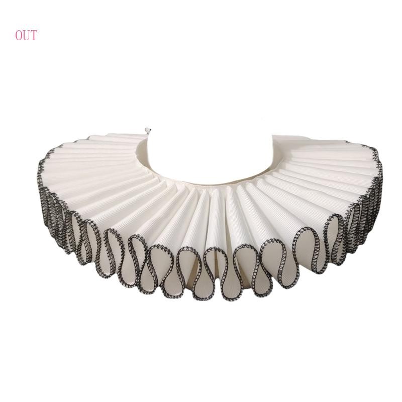 Best Colonial Black Edging Ruffle False Collar for Medieval Victorian ...