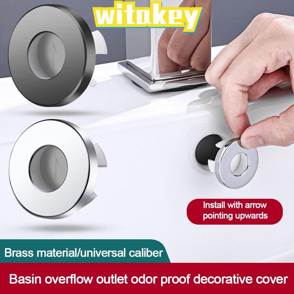 PATIKIL Sink Overflow Ring, 12 Pcs Bathroom Sink Overflow Drain Cover Sink Basin Trim Insert in Hole Round Cap for Bathroom Kitchen Basin Wash Basin, White