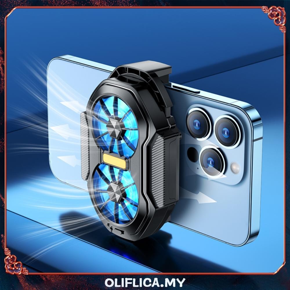 [Oliflica.my] Dual Fan Mobile Phone Cooler Air Cooling Game Heat Sink ...