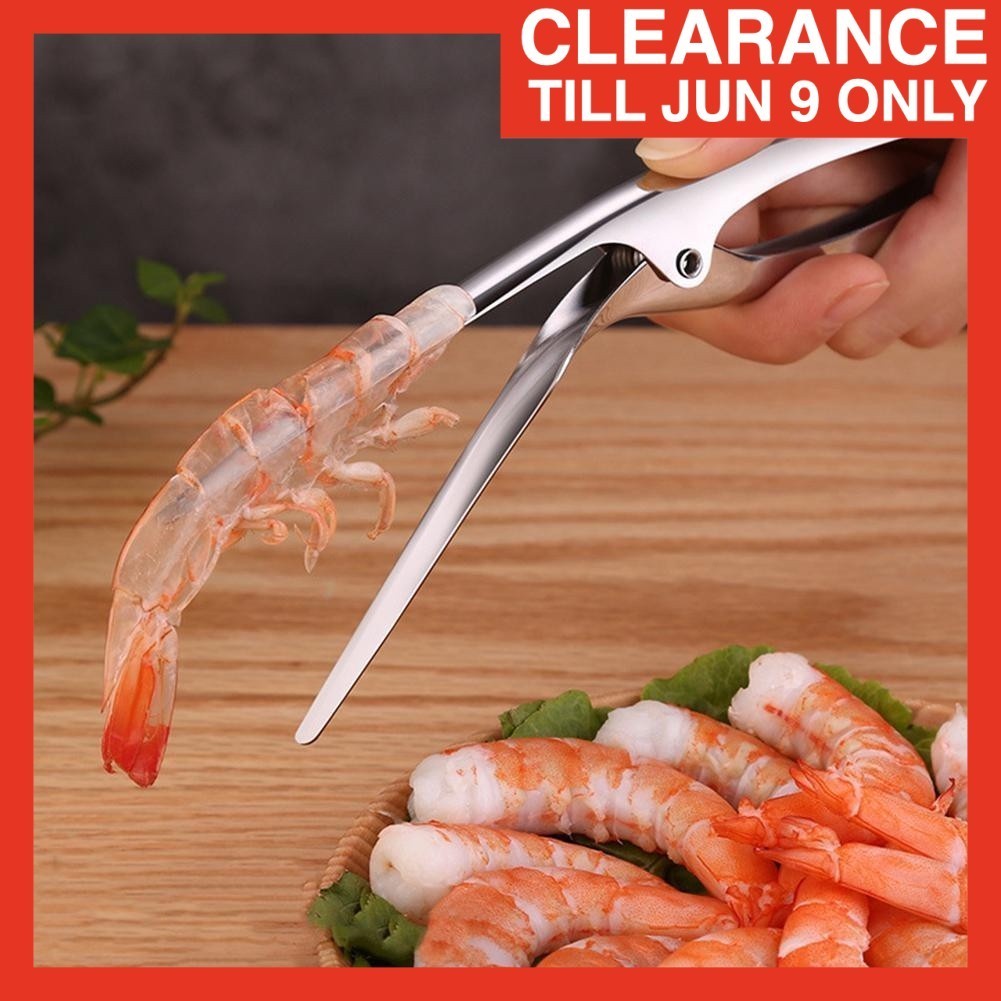 (LARGER VERSION) EW Stainless Steel Prawn Peeler Shrimp Mantis Lobster ...