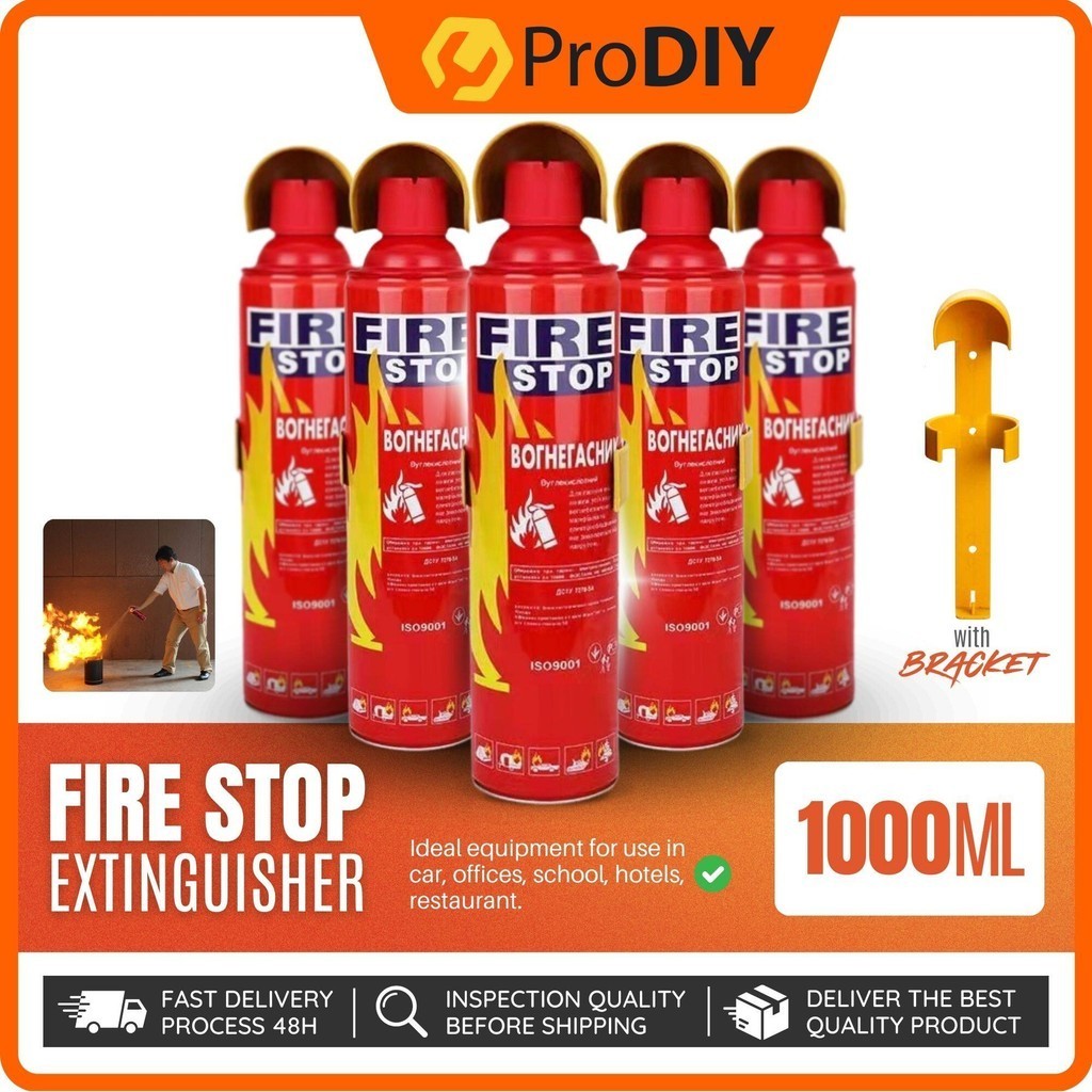 1000ml Fire Stop Foam Fire Extinguisher with Bracket Home Office School ...