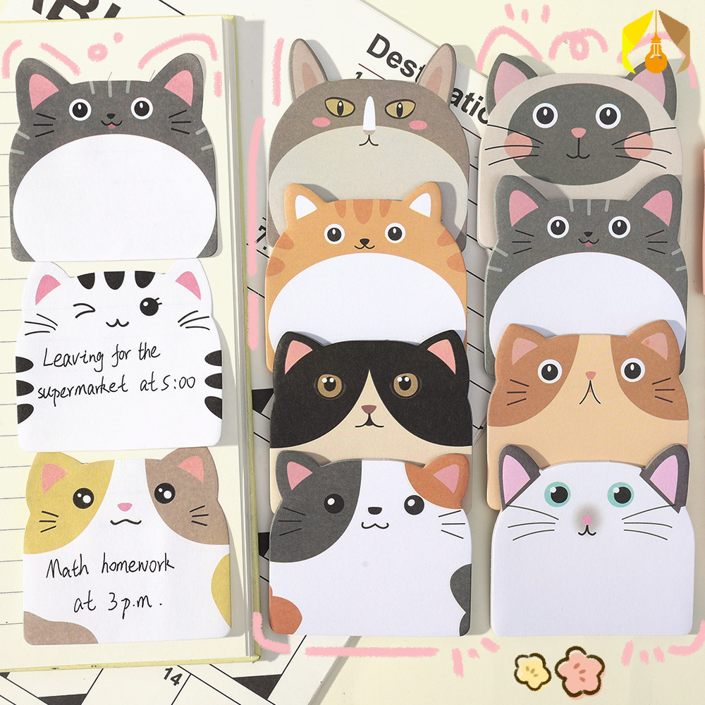 3 Books Tearable Kitten Message Papers School Office Stationery Notes ...