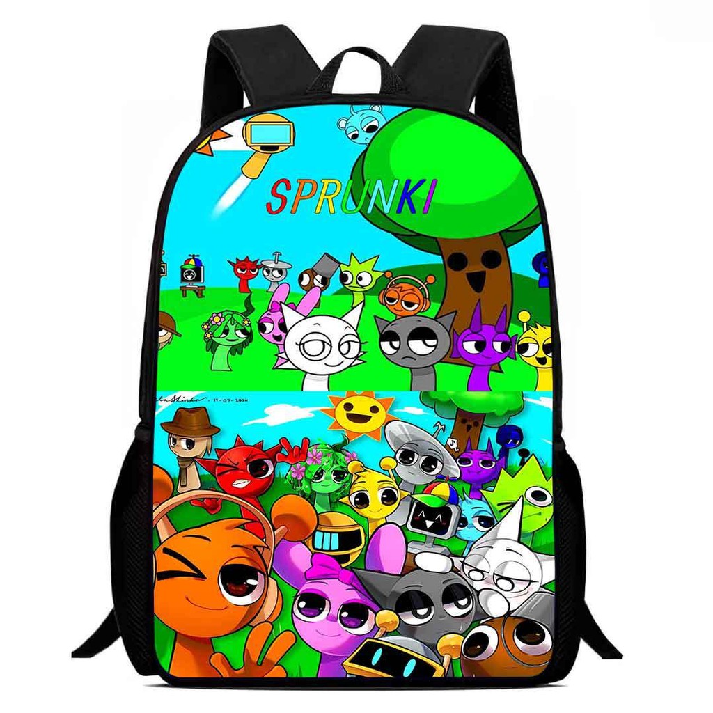 Sprunki Children's elementary school backpack cartoon backpack | Shopee ...