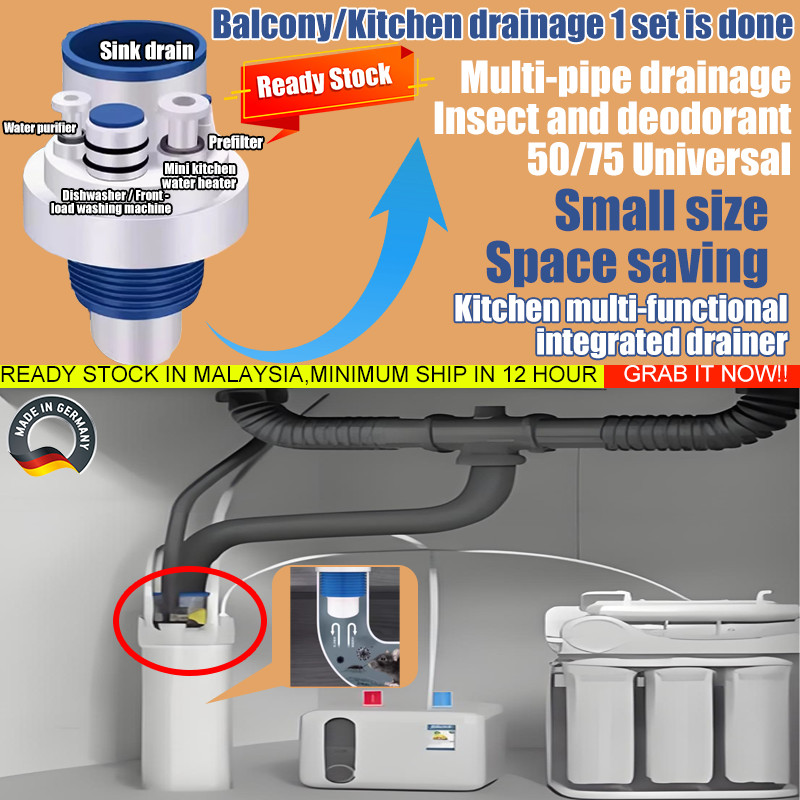 Kitchen sink drain Pipe Drainpipe Connector Kitchen Water Purifier ...