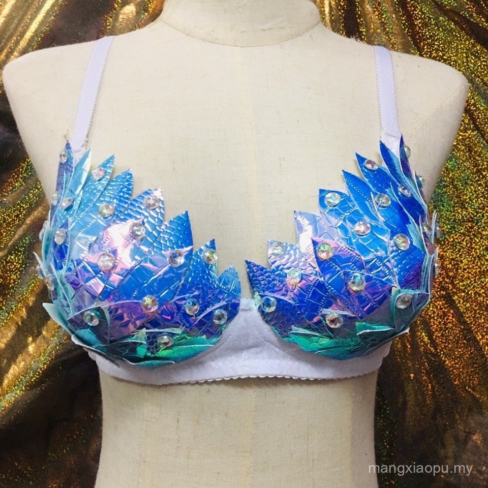 Mermaid bra Diving Suit Mermaid Tears Laser Sequined Fish Scale Top ...