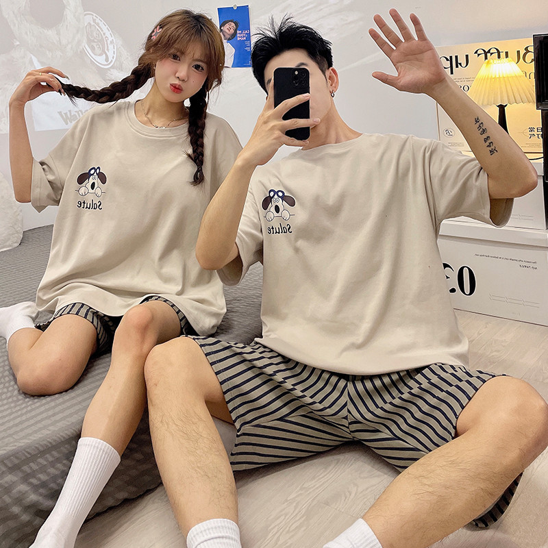 Couple Pyjamas Set Pajamas Men Women Cotton Japanese Summer Cartoon Short sleeve Sleepwear Woman Man Loungewear Thin M 3XL Shopee Malaysia