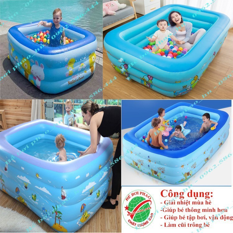 Inflatable baby swimming pool, 3-storey high wall indoor bath float ...